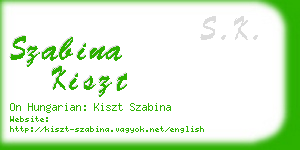 szabina kiszt business card